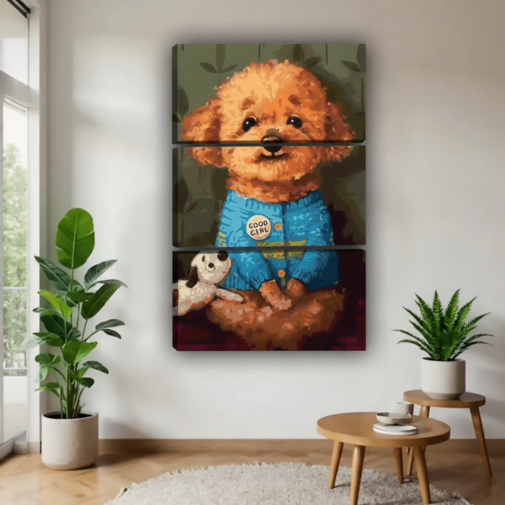 泰迪犬-三联画-内容一致