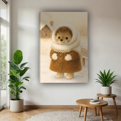 冬日刺猬画布场景图