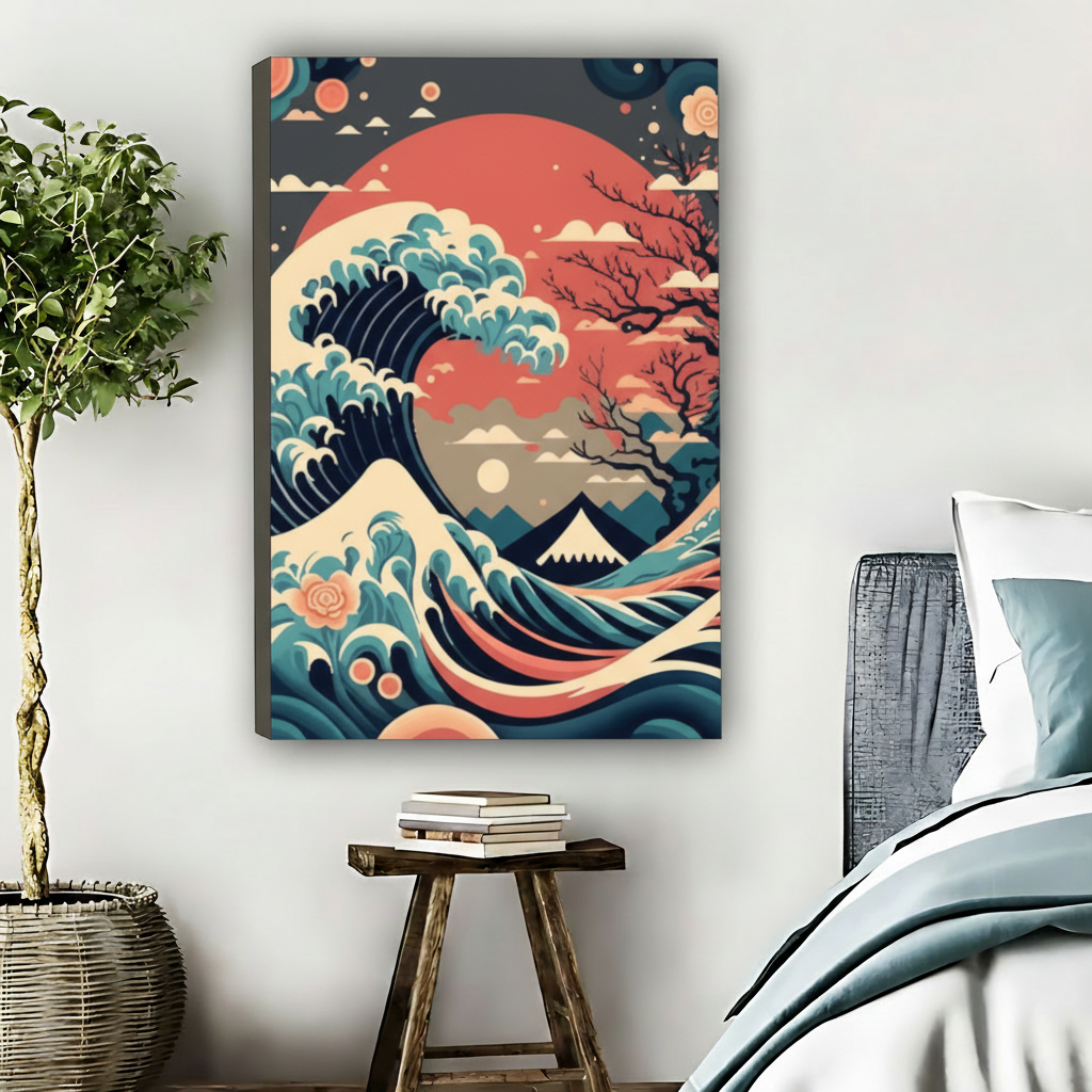 日式巨浪-无框画布-原画