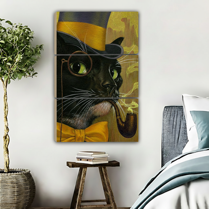 绅士黑猫-三联画