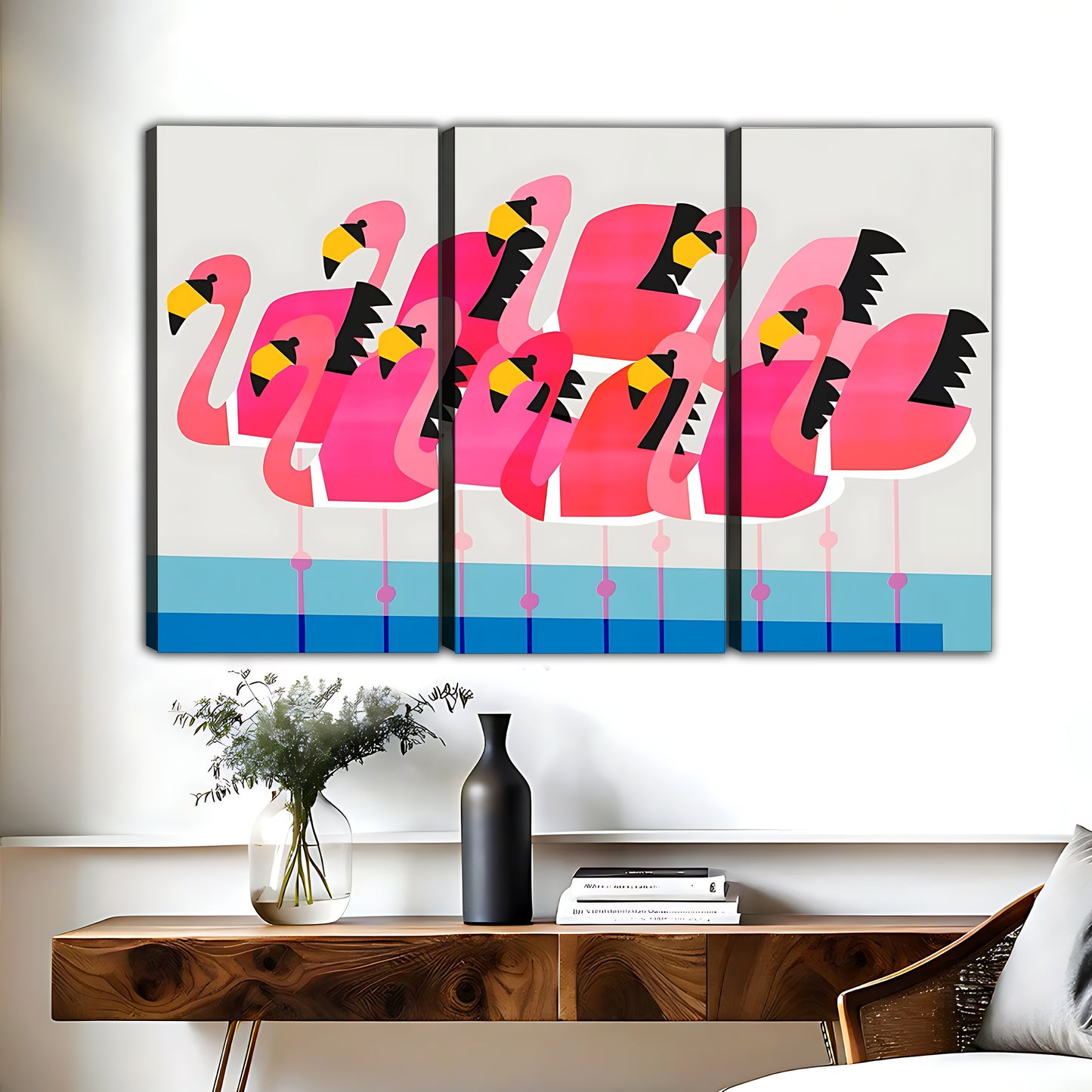 Pink Flamingo Pattern Framed Wall Art |Liberty Signs #L604