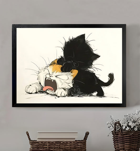 Neutral Abstract Framed Wall Art – Minimalist Line Art for Office or Studio | Liberty Signs#M3484
