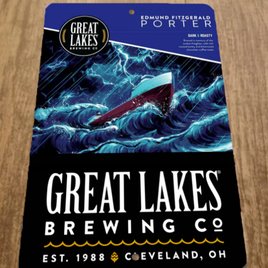 8x12 Inch Edmund Fitzgerald Porter Beer Great Lakes Brewing Metal Wall Bar Sign Vintage Poster Decoration