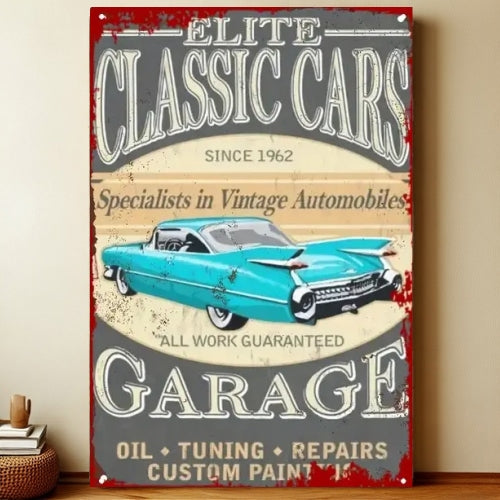 8x12 Classic Car Metal Sign – Vintage Tin Wall Art for Auto Fans & Garages | Liberty Signs #4065
