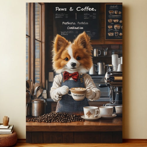 paws coffee-8x12 Funny Dog Metal Sign – Vintage Tin Wall Art for Pet Lovers & Homes | Liberty Signs #1001