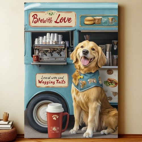 brewith love-8x12 Funny Dog Metal Sign – Vintage Tin Wall Art for Pet Lovers & Homes | Liberty Signs #1003