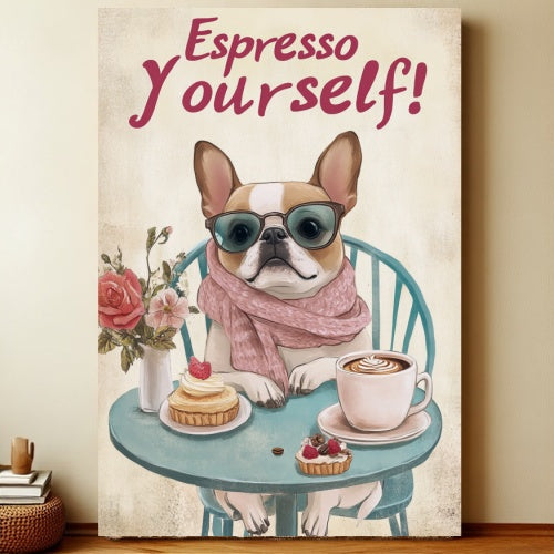 puppy espresso-8x12 Funny Dog Metal Sign – Vintage Tin Wall Art for Pet Lovers & Homes | Liberty Signs #1002