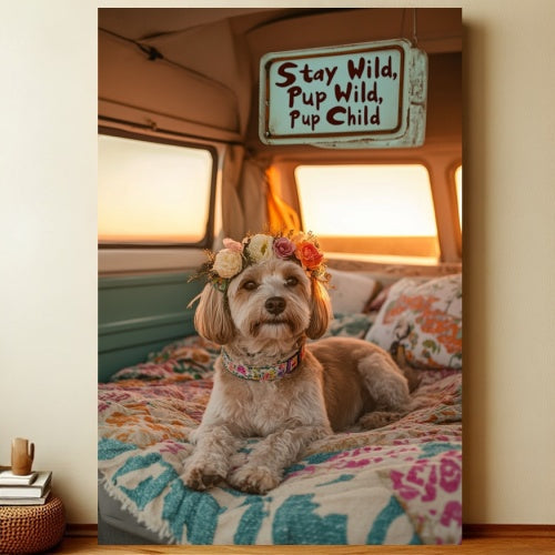 Keep your puppy wild8x12 Funny Dog Metal Sign – Vintage Tin Wall Art for Pet Lovers & Homes | Liberty Signs #1001