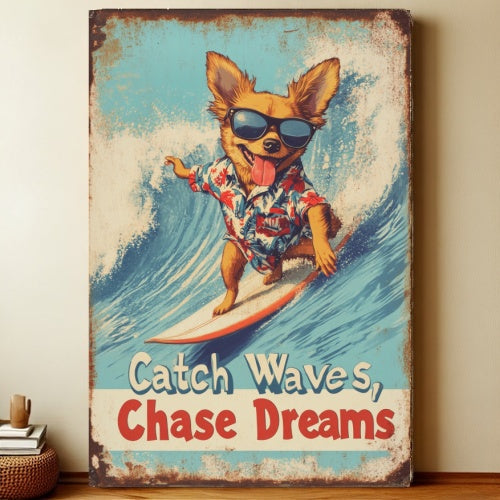 chase dreams-8x12 Funny Quote Metal Sign – Hilarious Tin Wall Art for Office & Garage | Liberty Signs #9005
