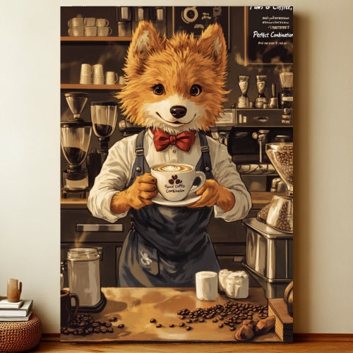 puppy coffee-8x12 Funny Dog Metal Sign – Vintage Tin Wall Art for Pet Lovers & Homes | Liberty Signs #1009