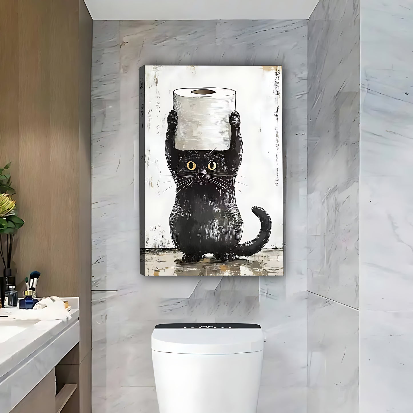 Funny Cat Art - Canvas Wall Art - Abstract Funny Living Room Decor| Liberty Signs #SZ260