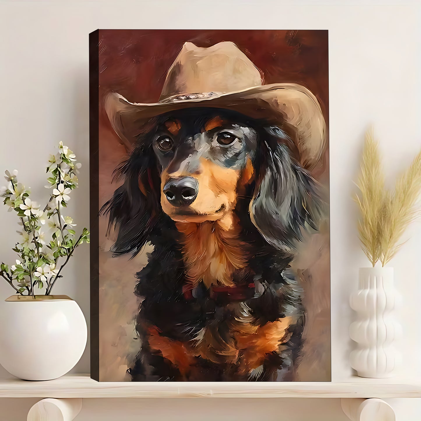 Funny Dog Art - Canvas Wall Art - Abstract Funny Living Room Decor| Liberty Signs #SZ258