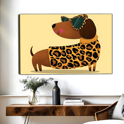 Funny Dog Art - Canvas Wall Art - Abstract Funny Living Room Decor| Liberty Signs #HZ051