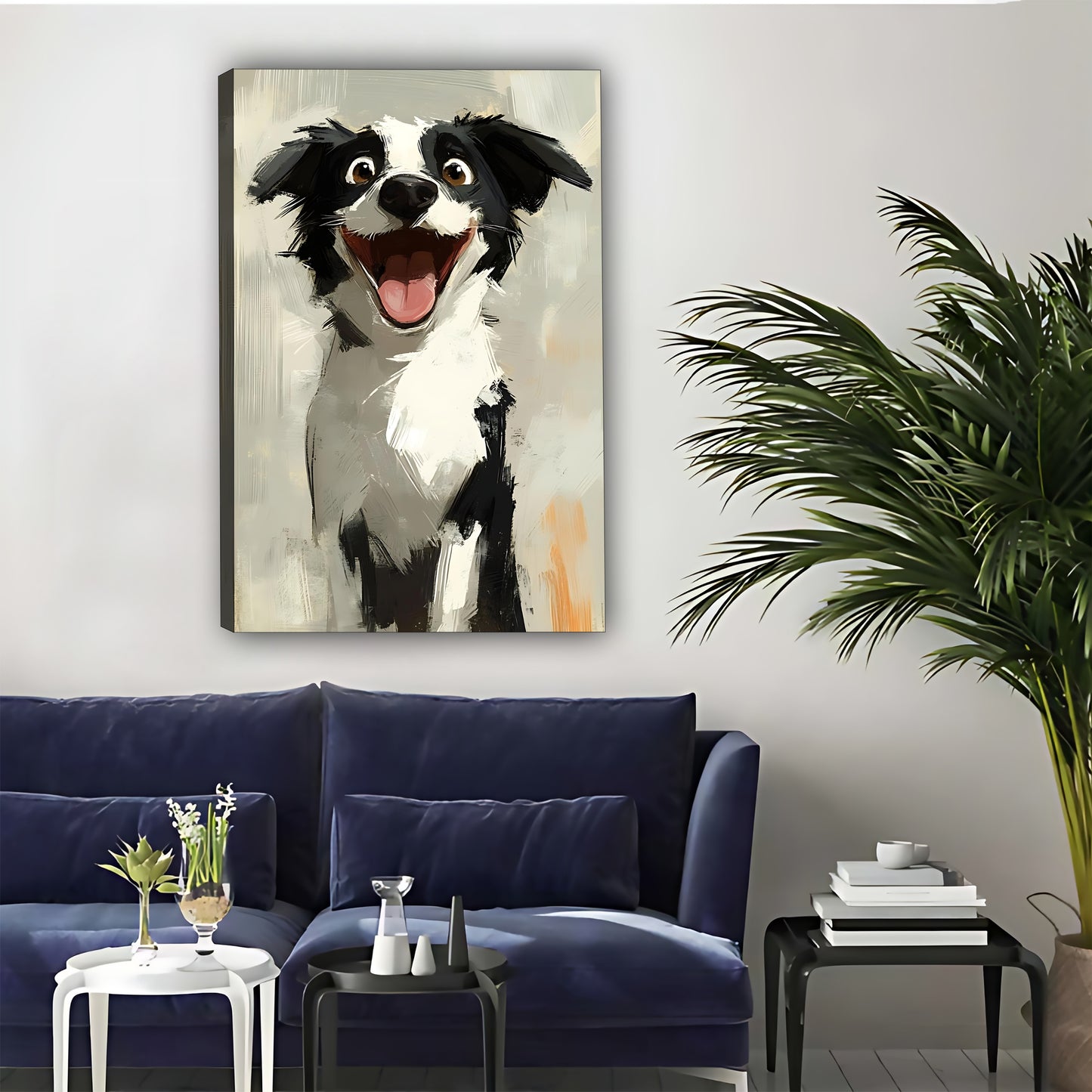 Funny Dog Art - Canvas Wall Art - Abstract Funny Living Room Decor| Liberty Signs #SZ045
