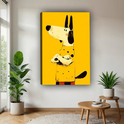 Funny Dog Art - Canvas Wall Art - Abstract Funny Living Room Decor| Liberty Signs #SZ159