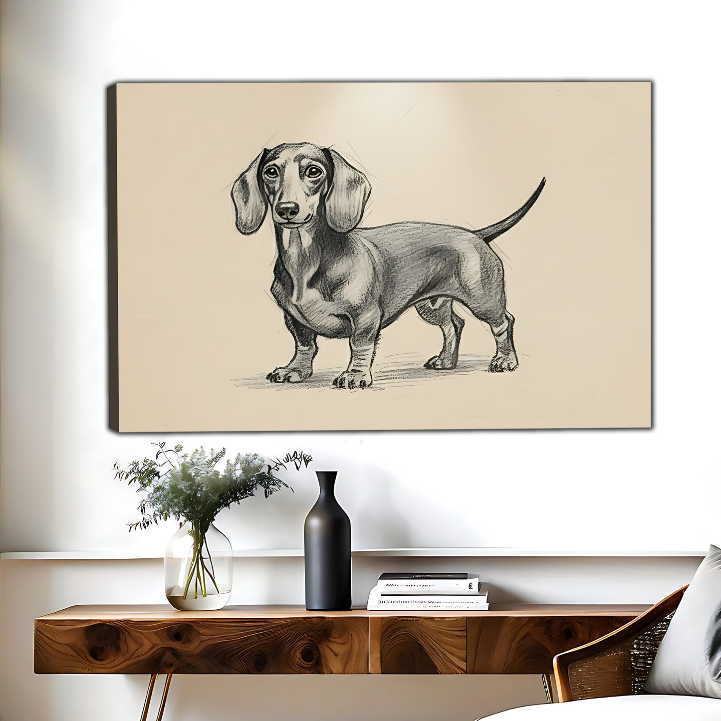 Funny Dog Art - Canvas Wall Art - Abstract Funny Living Room Decor| Liberty Signs #HZ087