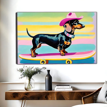 Funny Dog Art - Canvas Wall Art - Abstract Funny Living Room Decor| Liberty Signs #HZ084