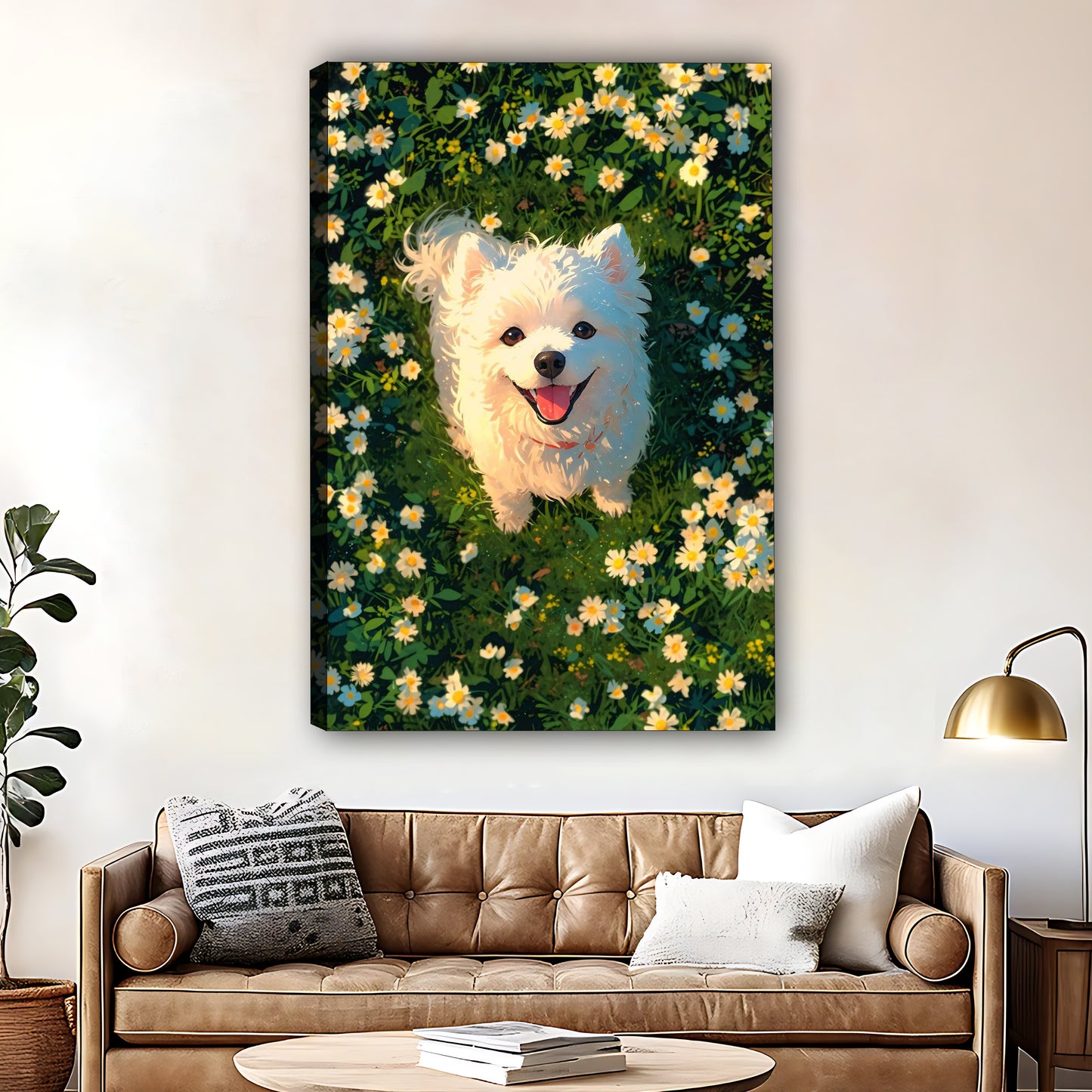 Funny Puppy Art - Canvas Wall Art - Abstract Funny Living Room Decor| Liberty Signs #SZ024