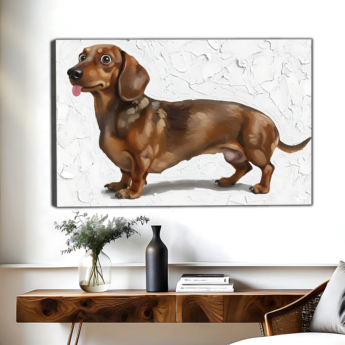 Funny Dog Art - Canvas Wall Art - Abstract Funny Living Room Decor| Liberty Signs #HZ094