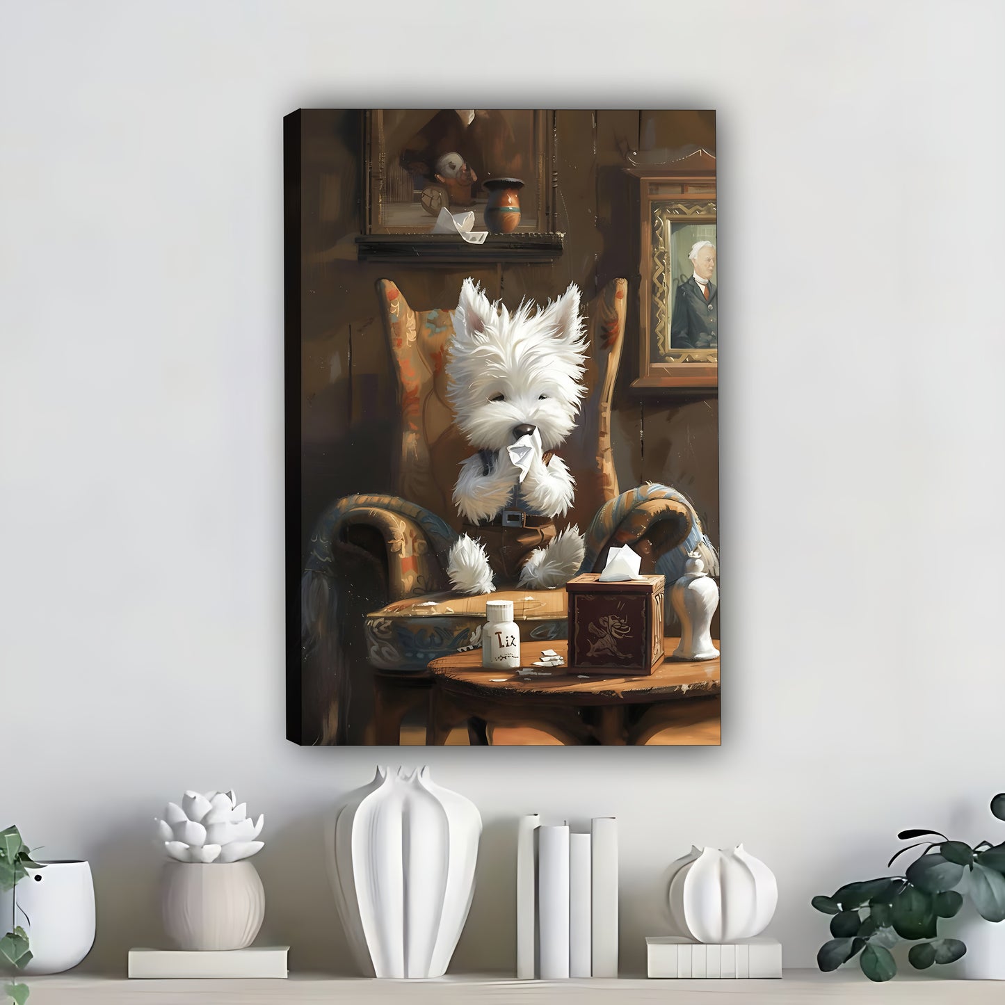 Funny Dog Art - Canvas Wall Art - Abstract Funny Living Room Decor| Liberty Signs #SZ286