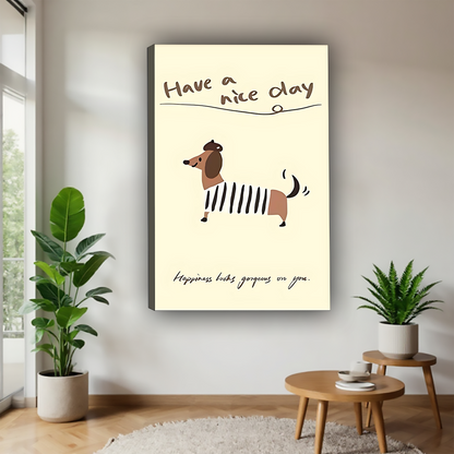 Funny Dog Art - Canvas Wall Art - Abstract Funny Living Room Decor| Liberty Signs #SZ095