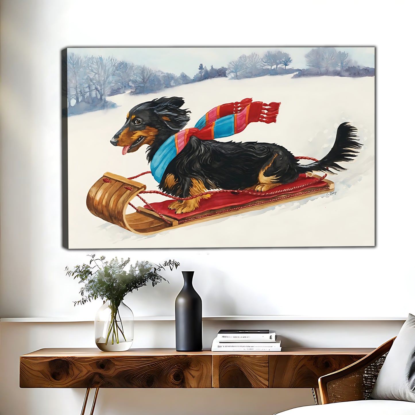 Funny Dog Art - Canvas Wall Art - Abstract Funny Living Room Decor| Liberty Signs #HZ057