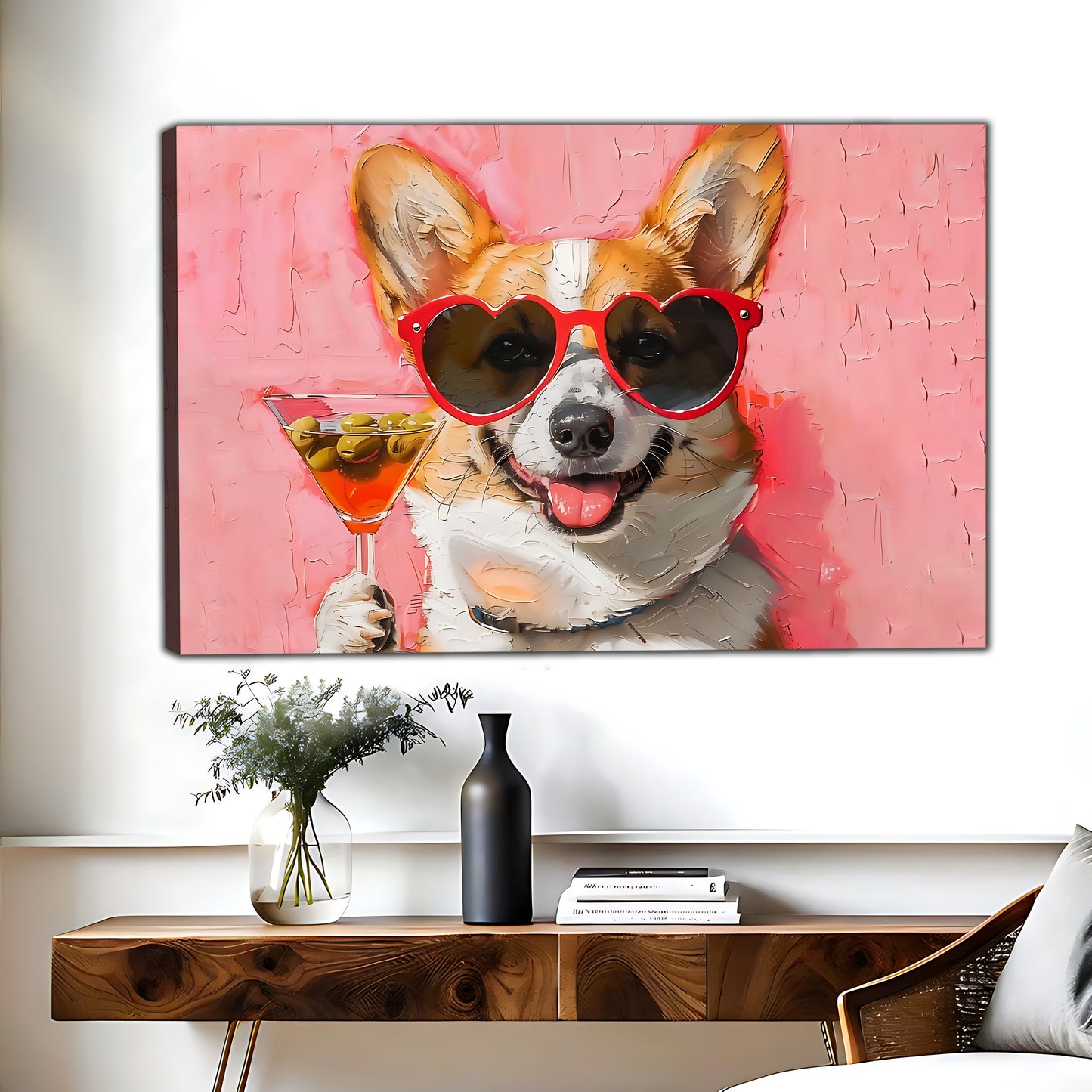 Funny Dog Art - Canvas Wall Art - Abstract Funny Living Room Decor| Liberty Signs #HZ052