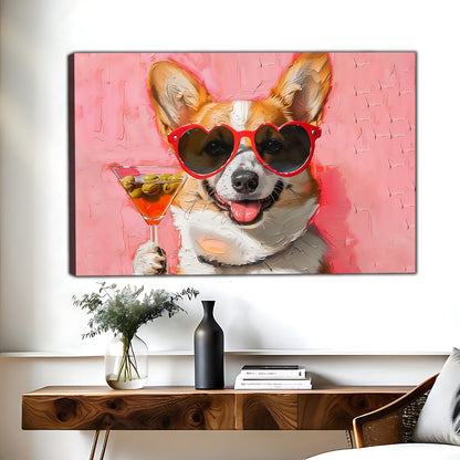 Funny Dog Art - Canvas Wall Art - Abstract Funny Living Room Decor| Liberty Signs #HZ052