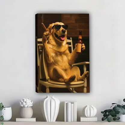 Funny Dog Art - Canvas Wall Art - Abstract Funny Living Room Decor| Liberty Signs #SZ308