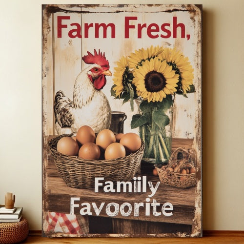 8x12 Farmhouse Metal Sign – Rustic Tin Wall Art with Barn & Animals | Liberty Signs #7003