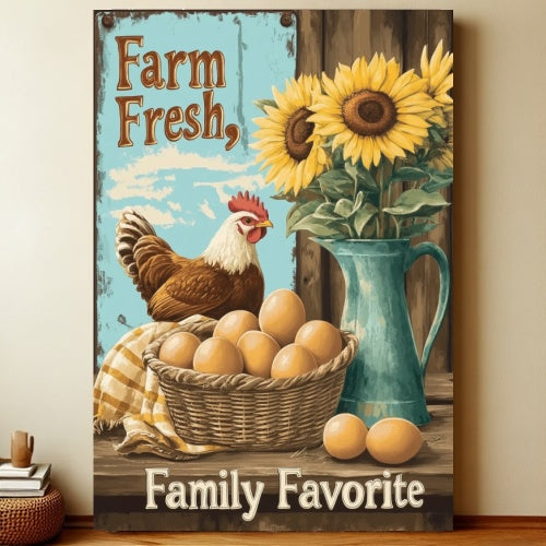 8x12 Farmhouse Metal Sign – Rustic Tin Wall Art with Barn & Animals | Liberty Signs #7005