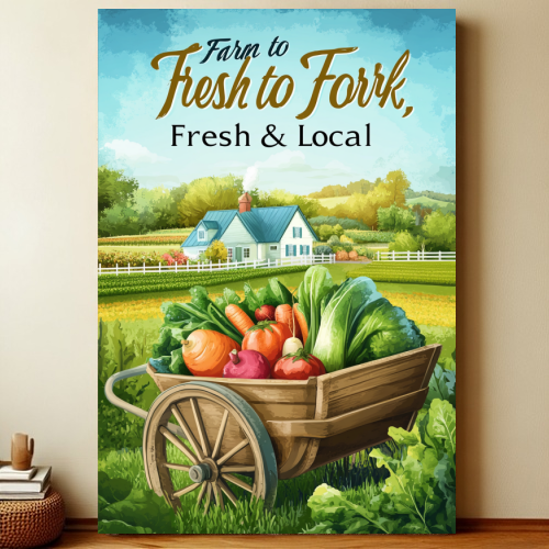 8x12 Farmhouse Metal Sign – Rustic Tin Wall Art with Barn & Animals | Liberty Signs #7009