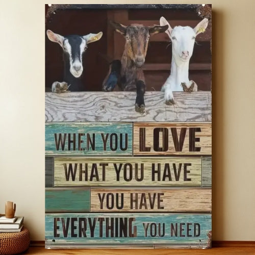 8x12 Farmhouse Metal Sign – Rustic Tin Wall Art with Barn & Animals | Liberty Signs #7016