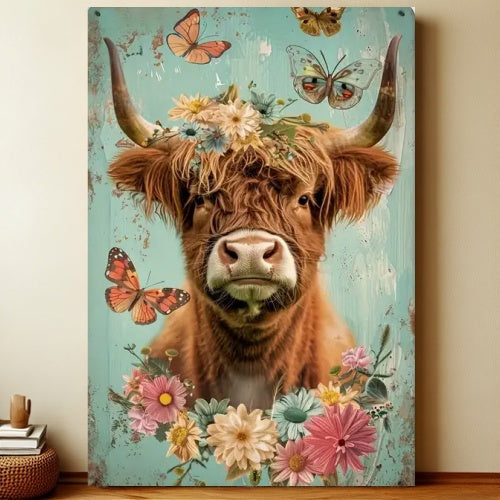 8x12 Farmhouse Metal Sign – Rustic Tin Wall Art with Barn & Animals | Liberty Signs #7029