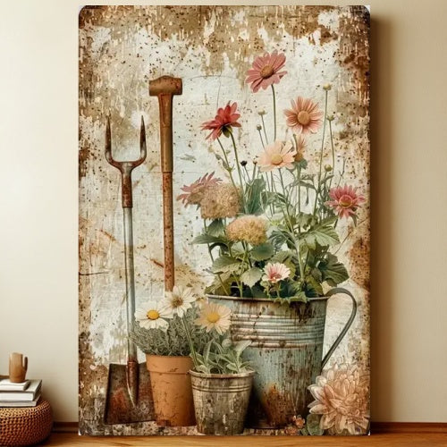 8x12 Farmhouse Metal Sign – Rustic Tin Wall Art with Barn & Animals | Liberty Signs #7037