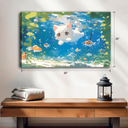 Funny Cat Art -  Canvas Wall Art - Abstract Funny Living Room Decor| Liberty Signs  #HZ010