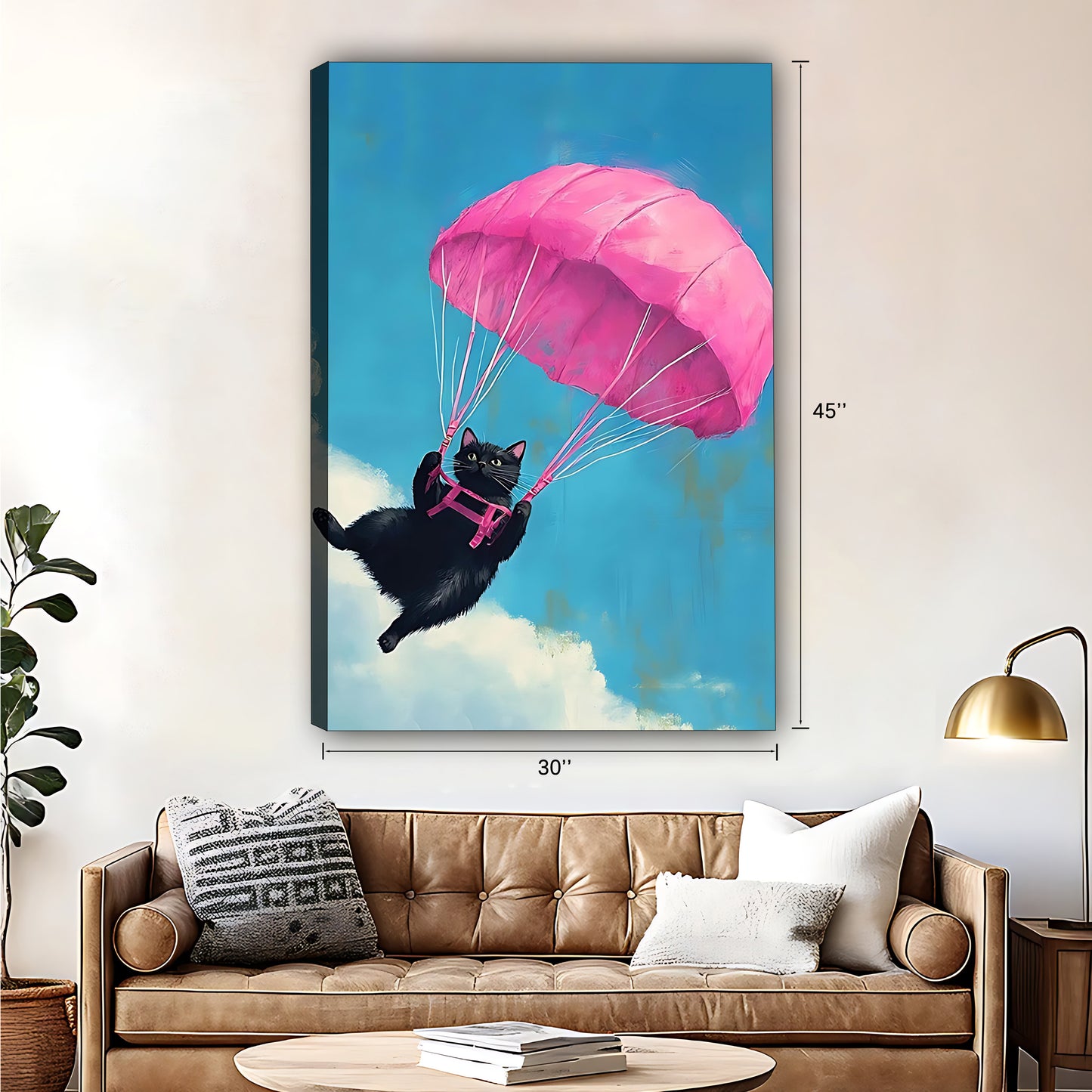 Funny Cat Art -  Canvas Wall Art - Abstract Funny Living Room Decor| Liberty Signs #SZ018