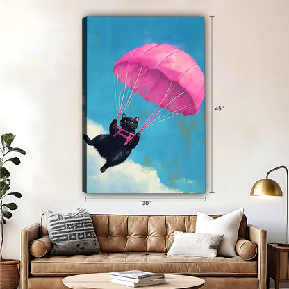 Funny Cat Art -  Canvas Wall Art - Abstract Funny Living Room Decor| Liberty Signs #SZ018