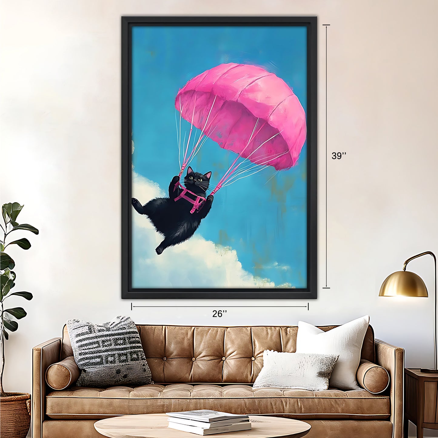 Funny Cat Art -  Canvas Wall Art - Abstract Funny Living Room Decor| Liberty Signs #SZ018
