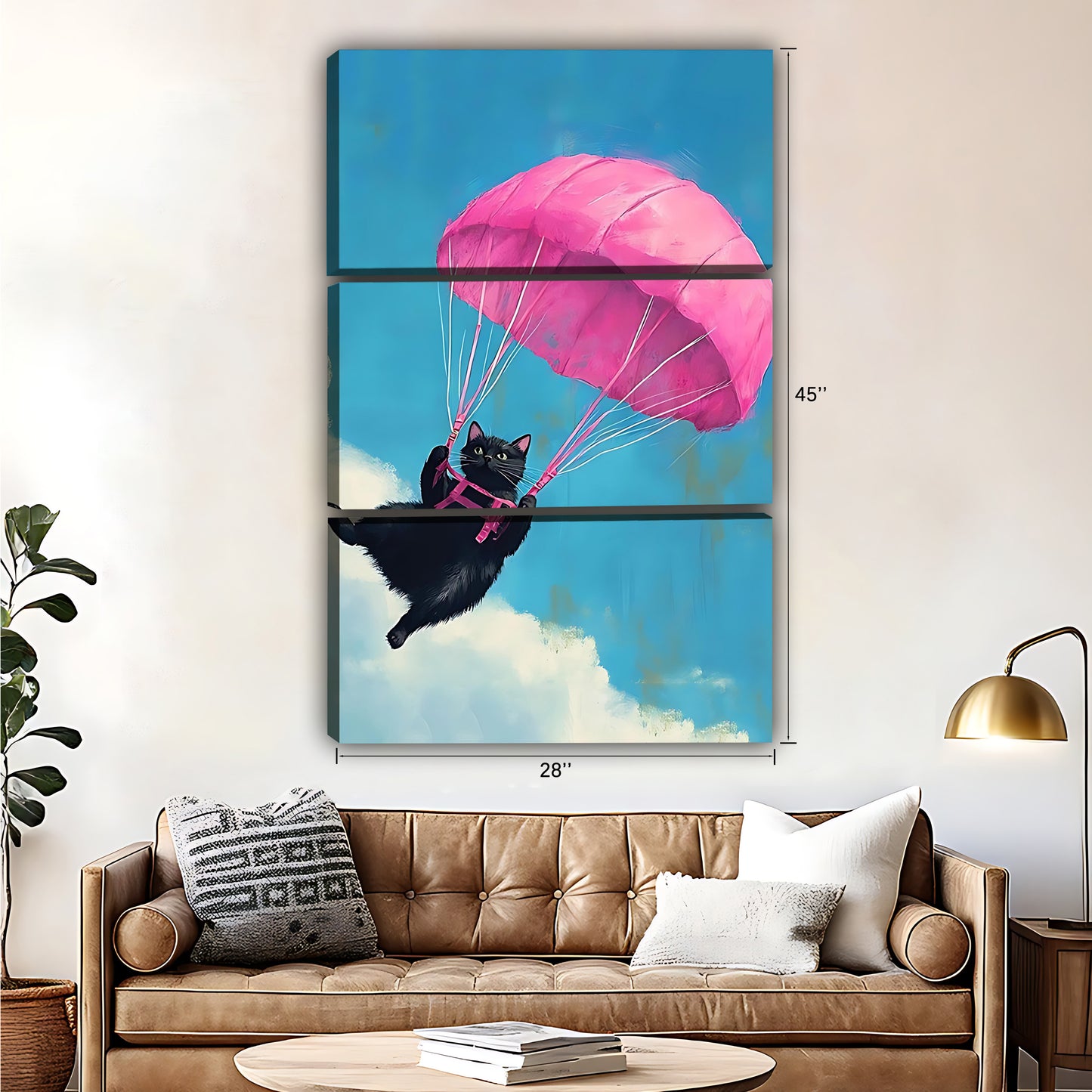 Funny Cat Art -  Canvas Wall Art - Abstract Funny Living Room Decor| Liberty Signs #SZ018
