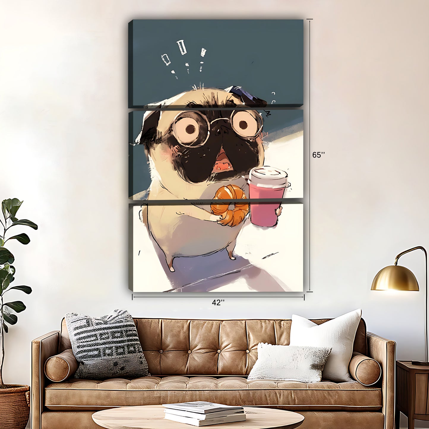 Funny Puppy Art -  Canvas Wall Art - Abstract Funny Living Room Decor| Liberty Signs #SZ019