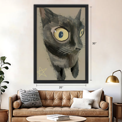 Funny Cat Art -  Canvas Wall Art - Abstract Funny Living Room Decor| Liberty Signs #SZ020