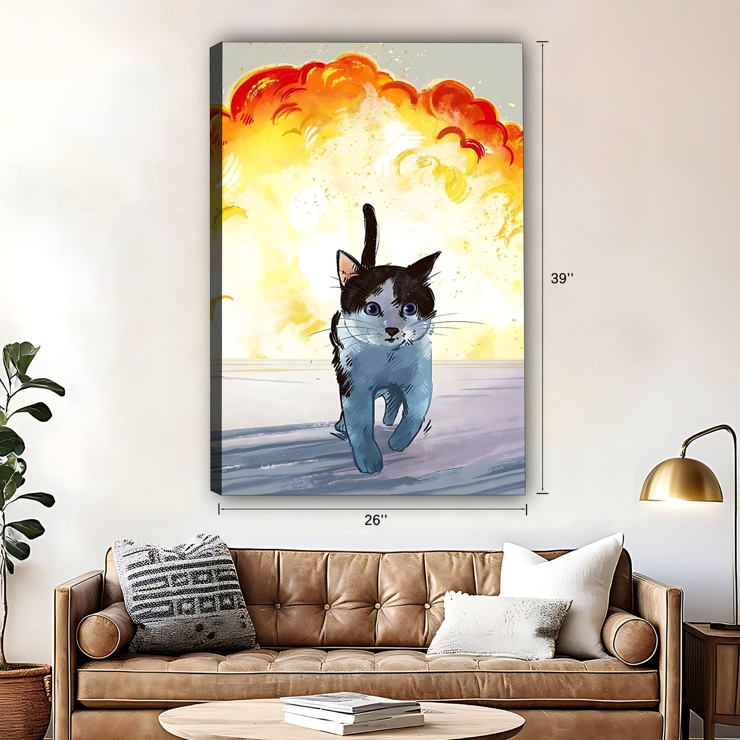 Funny Cat Art -  Canvas Wall Art - Abstract Funny Living Room Decor| Liberty Signs #SZ022