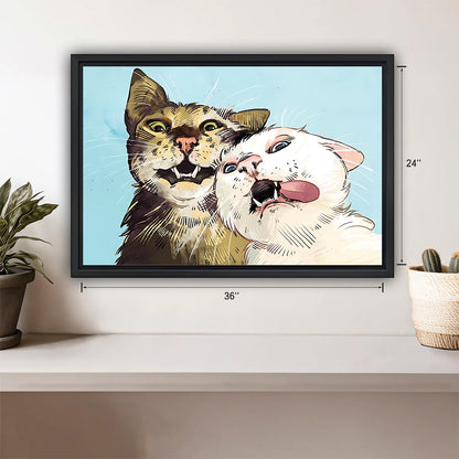 Funny Cat Art - Canvas Wall Art - Abstract Funny Living Room Decor| Liberty Signs #HZ026
