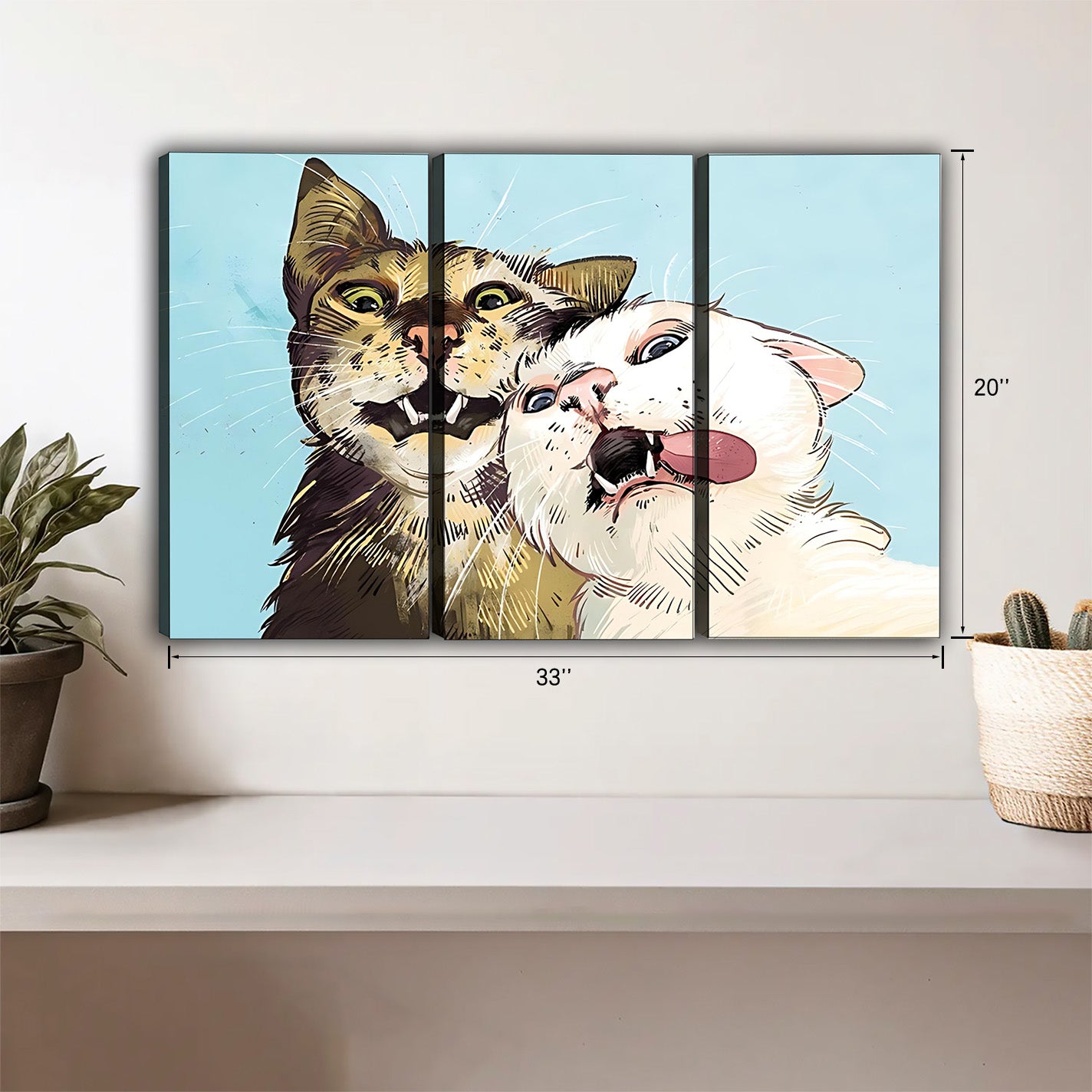 Funny Cat Art - Canvas Wall Art - Abstract Funny Living Room Decor| Liberty Signs #HZ026