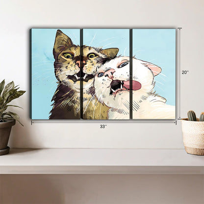 Funny Cat Art - Canvas Wall Art - Abstract Funny Living Room Decor| Liberty Signs #HZ026