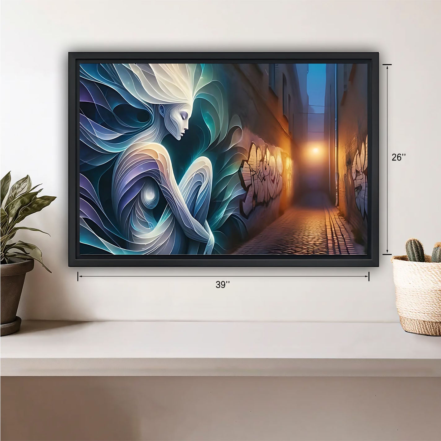 Neutral Abstract Framed Wall Art - Minimalist Line Art for Office or Studio Liberty Signs#HZ028