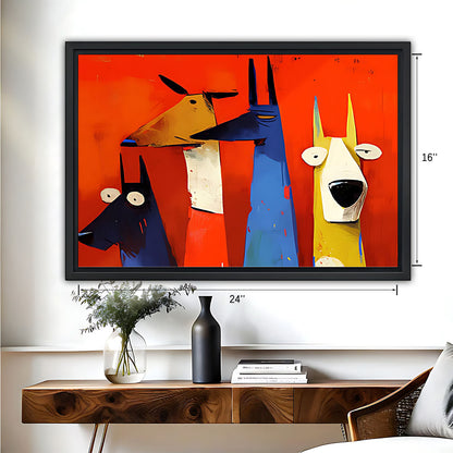 Funny Dog Art - Canvas Wall Art - Abstract Funny Living Room Decor| Liberty Signs #HZ037