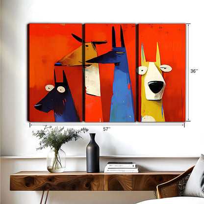 Funny Dog Art - Canvas Wall Art - Abstract Funny Living Room Decor| Liberty Signs #HZ037