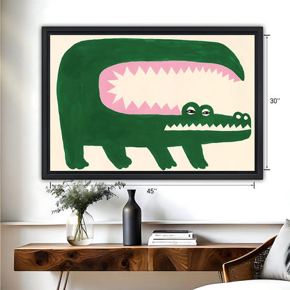 Funny Crocodile Art - Canvas Wall Art - Abstract Funny Living Room Decor| Liberty Signs #HZ040